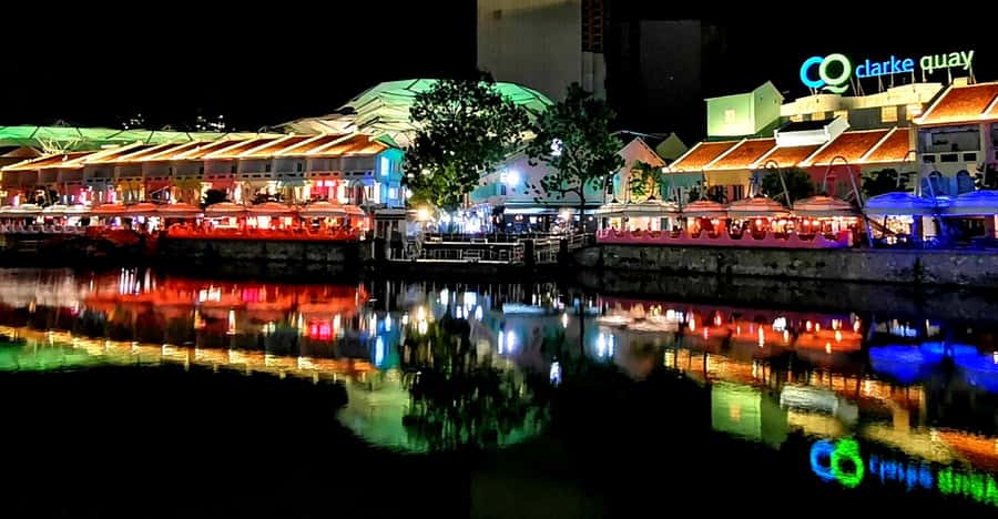Secrets of Singapore Kick Scooter Tour with Dinner - Robertson Quay: beer, night views, and the start of the real scene
