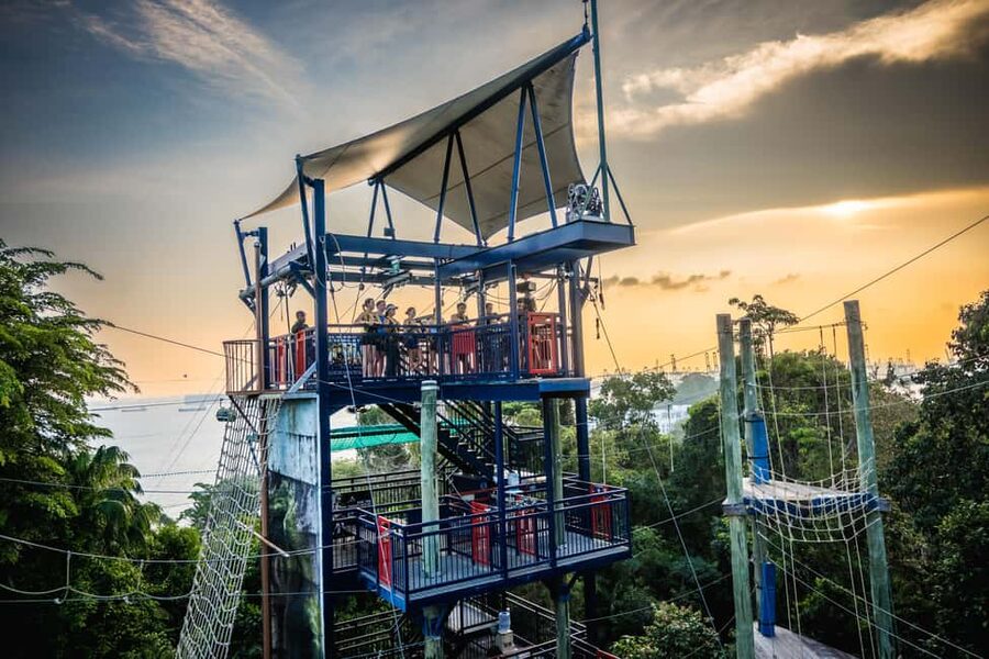 Sentosa Island: Ticket to Mega Adventure Park - MegaZip: The 450-Meter Line From Imbiah Hill to Siloso Beach