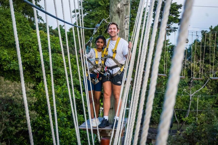 Sentosa Island: Ticket to Mega Adventure Park - MegaBounce on Siloso Beach: Flip and Jump to 8 Meters