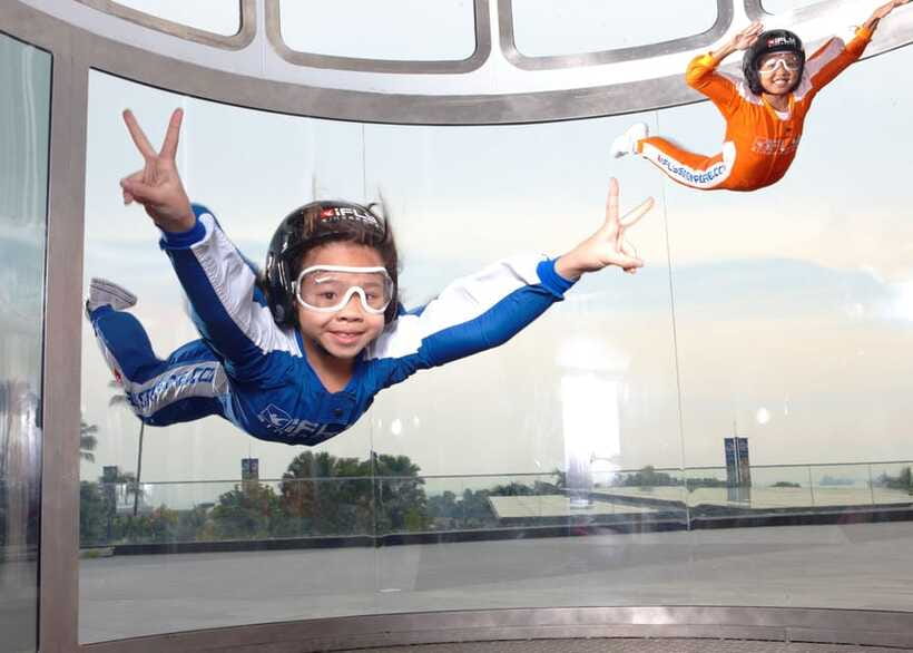 Singapore: Altitude X (former iFly Singapore) - The South China Sea view through the glass wall