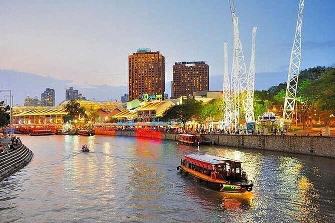 Singapore Guided Night Tour with 2 Light Shows & River Cruise - The River-Side Landmark Walk: Rainbow Windows, Raffles, and Old Bridges