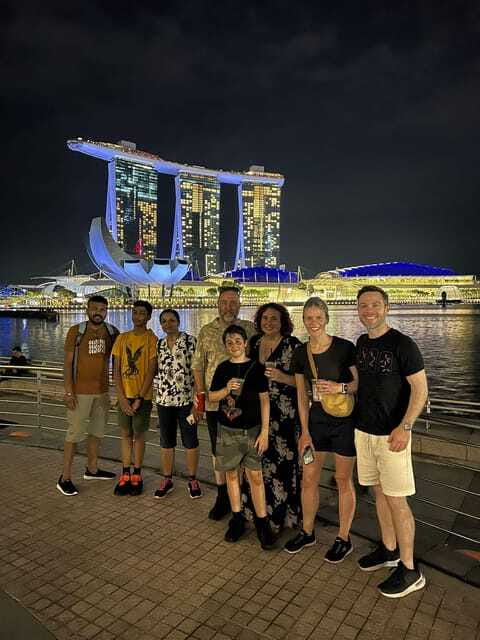Singapore: Marina Bay Nighttime Walking Tour - Helix Bridge LED lights: the photo stop that feels futuristic
