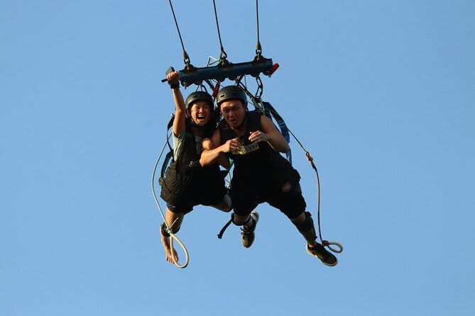 Skypark Sentosa Giant Swing Admission Ticket - The Siloso Beach view and the double-swing race feel