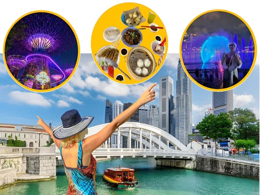 Spectra & Garden Rhapsody Shows with Singapore River Cruise - Merlion Park stop: fast photos, good orientation